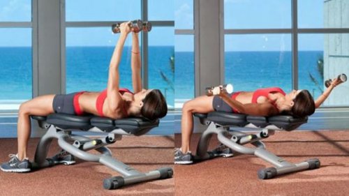 Изолированное разведение гантелей двумя руками