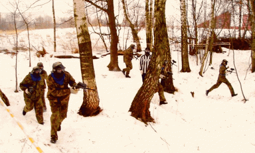 Пейнтбол зимой Пейнтбол зимой