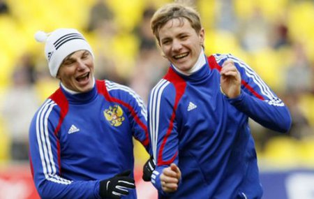 Андрей Аршавин и Роман Павлюченко в сборной России